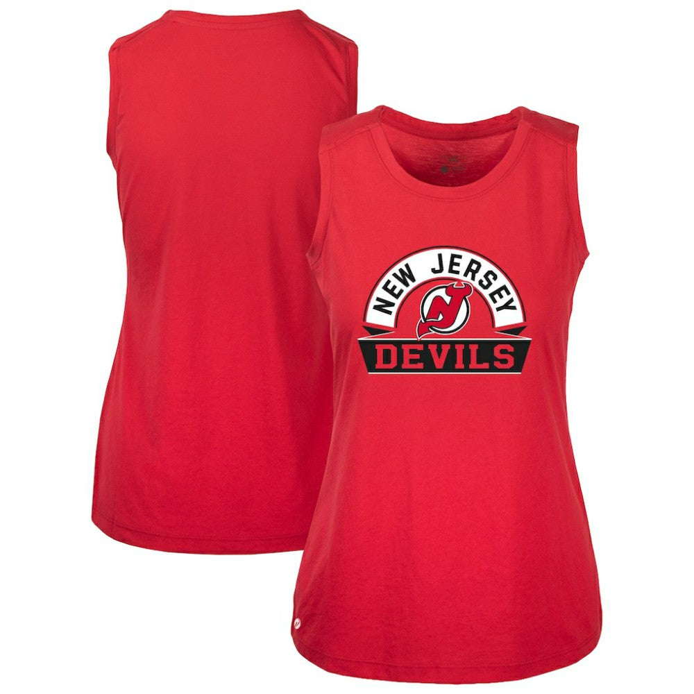 New Jersey Devils Levelwear Women's Macy Banner Arch Tank Top - Red | NHL online