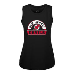 New Jersey Devils Levelwear Women's Macy Banner Arch Tank Top - Black | NHL Lifestyle