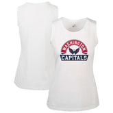 Washington Capitals Levelwear Women's Macy Banner Arch Tank Top - White | NHL Lifestyle