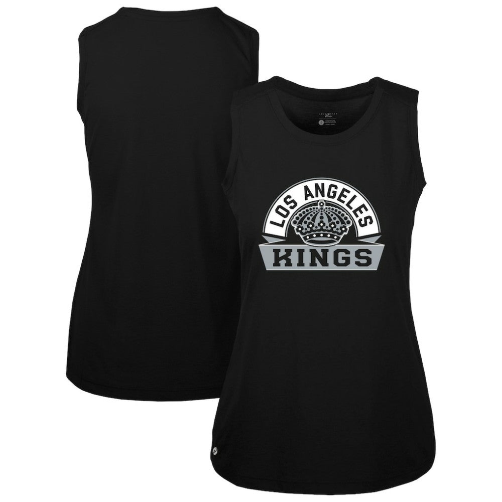 Los Angeles Kings Levelwear Women's Macy Banner Arch Tank Top - Black | NHL Lifestyle