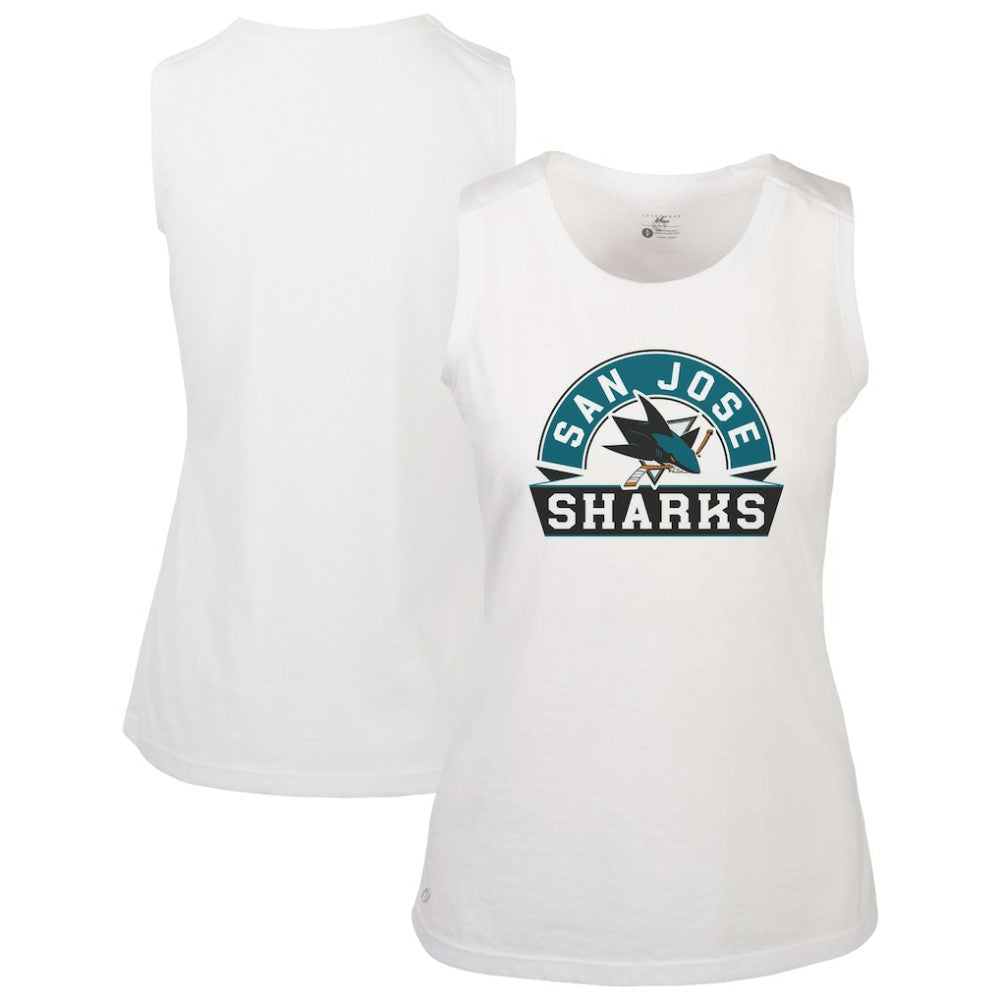 San Jose Sharks Levelwear Women's Macy Banner Arch Tank Top - White | NHL discount