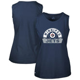 Winnipeg Jets Levelwear Women's Macy Banner Arch Tank Top - Navy | NHL Clearance
