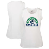 Vancouver Canucks Levelwear Women's Macy Banner Arch Tank Top - White | NHL discount