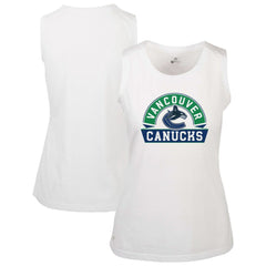 Vancouver Canucks Levelwear Women's Macy Banner Arch Tank Top - White | NHL discount