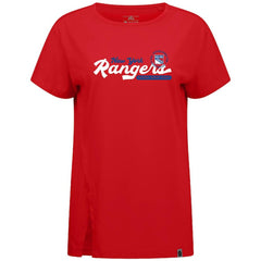 New York Rangers Levelwear Women's Influx Monument T-Shirt - Red | NHL Lifestyle