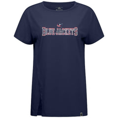 Columbus Blue Jackets Levelwear Women's Influx Journey T-Shirt - Navy | NHL Lifestyle