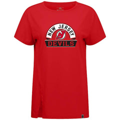 New Jersey Devils Levelwear Women's Influx Banner Arch T-Shirt - Red | NHL online