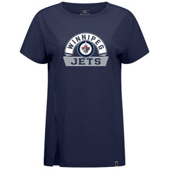 Winnipeg Jets Levelwear Women's Influx Banner Arch T-Shirt - Navy | NHL discount