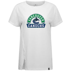 Vancouver Canucks Levelwear Women's Influx Banner Arch T-Shirt - White | NHL near me
