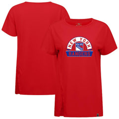 New York Rangers Levelwear Women's Influx Banner Arch T-Shirt - Red | NHL sale