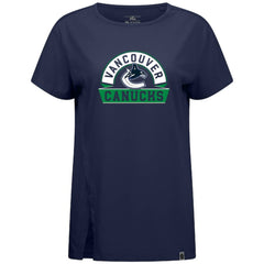 Vancouver Canucks Levelwear Women's Influx Banner Arch T-Shirt - Navy | NHL online