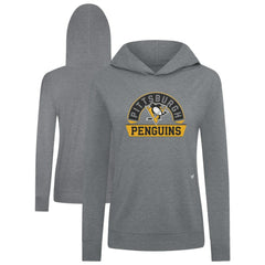 Pittsburgh Penguins Levelwear Women's Relay Banner Arch Pullover Hoodie - Gray | NHL Clearance