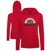 Chicago Blackhawks Levelwear Women's Relay Banner Arch Pullover Hoodie - Red | NHL near me