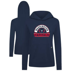 Washington Capitals Levelwear Women's Relay Banner Arch Pullover Hoodie - Navy | NHL Lifestyle