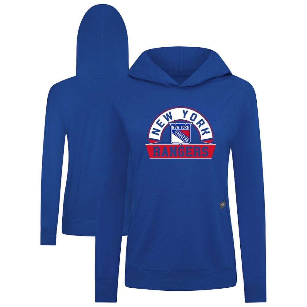 New York Rangers Levelwear Women's Relay Banner Arch Pullover Hoodie - Royal | NHL discount