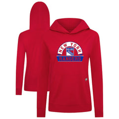 New York Rangers Levelwear Women's Relay Banner Arch Pullover Hoodie - Red | NHL on sale