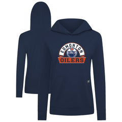 Edmonton Oilers Levelwear Women's Relay Banner Arch Pullover Hoodie - Navy | NHL sale