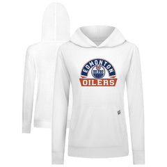 Edmonton Oilers Levelwear Women's Relay Banner Arch Pullover Hoodie - White | NHL online