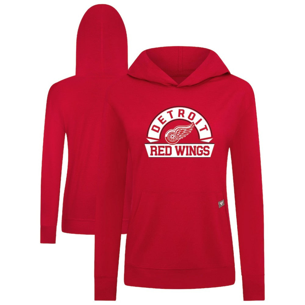 Detroit Red Wings Levelwear Women's Relay Banner Arch Pullover Hoodie - Red | NHL online