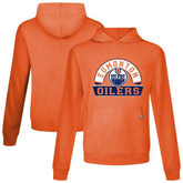 Edmonton Oilers Levelwear Relay Banner Arch Pullover Hoodie - Orange | NHL Clearance