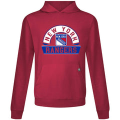 New York Rangers Levelwear Relay Banner Arch Pullover Hoodie - Red | NHL Clearance