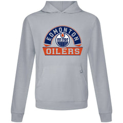 Edmonton Oilers Levelwear Relay Banner Arch Pullover Hoodie - Gray | NHL near me