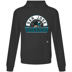 San Jose Sharks Levelwear Relay Banner Arch Pullover Hoodie - Black | NHL Lifestyle