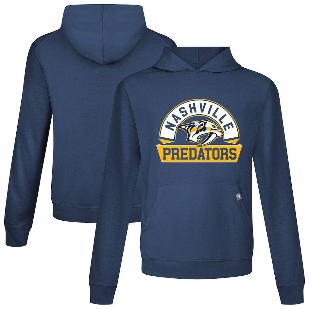 Nashville Predators Levelwear Relay Banner Arch Pullover Hoodie - Navy | NHL Clearance