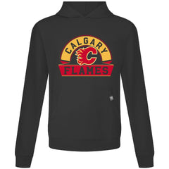 Calgary Flames Levelwear Relay Banner Arch Pullover Hoodie - Black | NHL Lifestyle