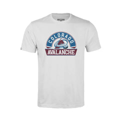 Colorado Avalanche Levelwear Youth Little Richmond Banner Arch T-Shirt - White | NHL online