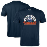 Edmonton Oilers Levelwear Youth Little Richmond Banner Arch T-Shirt - Navy | NHL Clearance