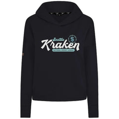 Seattle Kraken Levelwear Women's Sweet Monument Tri-Blend Cropped Pullover Hoodie - Black | NHL Lifestyle