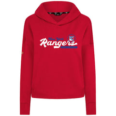 New York Rangers Levelwear Women's Sweet Monument Tri-Blend Cropped Pullover Hoodie - Red | NHL sale