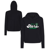 Dallas Stars Levelwear Women's Sweet Monument Tri-Blend Cropped Pullover Hoodie - Black | NHL Clearance