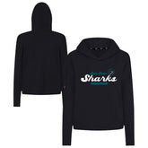 San Jose Sharks Levelwear Women's Sweet Monument Tri-Blend Cropped Pullover Hoodie - Black | NHL online