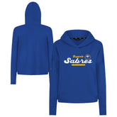 Buffalo Sabres Levelwear Women's Sweet Monument Tri-Blend Cropped Pullover Hoodie - Royal | NHL Lifestyle