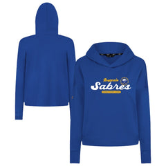 Buffalo Sabres Levelwear Women's Sweet Monument Tri-Blend Cropped Pullover Hoodie - Royal | NHL Lifestyle