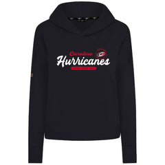 Carolina Hurricanes Levelwear Women's Sweet Monument Tri-Blend Cropped Pullover Hoodie - Black | NHL Lifestyle