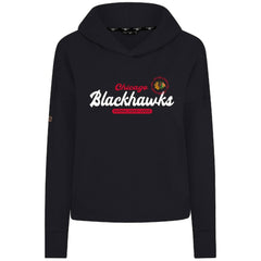 Chicago Blackhawks Levelwear Women's Sweet Monument Tri-Blend Cropped Pullover Hoodie - Black | NHL on sale