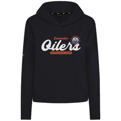 Edmonton Oilers Levelwear Women's Sweet Monument Tri-Blend Cropped Pullover Hoodie - Black | NHL Lifestyle