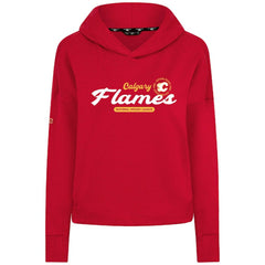 Calgary Flames Levelwear Women's Sweet Monument Tri-Blend Cropped Pullover Hoodie - Red | NHL discount