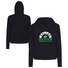 Dallas Stars Levelwear Women's Sweet Banner Arch Tri-Blend Cropped Pullover Hoodie - Black | NHL online