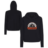 Philadelphia Flyers Levelwear Women's Sweet Banner Arch Tri-Blend Cropped Pullover Hoodie - Black | NHL on sale
