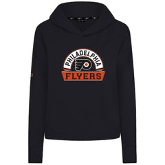 Philadelphia Flyers Levelwear Women's Sweet Banner Arch Tri-Blend Cropped Pullover Hoodie - Black | NHL on sale