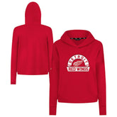 Detroit Red Wings Levelwear Women's Sweet Banner Arch Tri-Blend Cropped Pullover Hoodie - Red | NHL Clearance