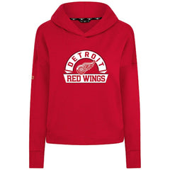 Detroit Red Wings Levelwear Women's Sweet Banner Arch Tri-Blend Cropped Pullover Hoodie - Red | NHL Clearance
