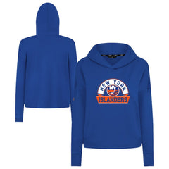 New York Islanders Levelwear Women's Sweet Banner Arch Tri-Blend Cropped Pullover Hoodie - Royal | NHL on sale