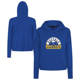 Buffalo Sabres Levelwear Women's Sweet Banner Arch Tri-Blend Cropped Pullover Hoodie - Royal | NHL discount