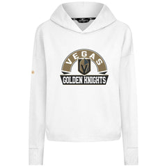 Vegas Golden Knights Levelwear Women's Sweet Banner Arch Tri-Blend Cropped Pullover Hoodie - White | NHL online