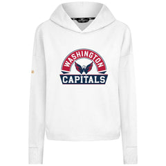 Washington Capitals Levelwear Women's Sweet Banner Arch Tri-Blend Cropped Pullover Hoodie - White | NHL online